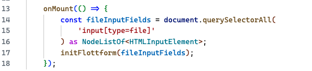 Flottform init code